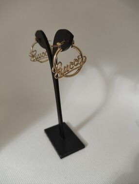 Fashion Gold Logo Hoop Earrings